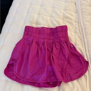 Vibrant Pink Athletic Shorts with Elastic Waistband